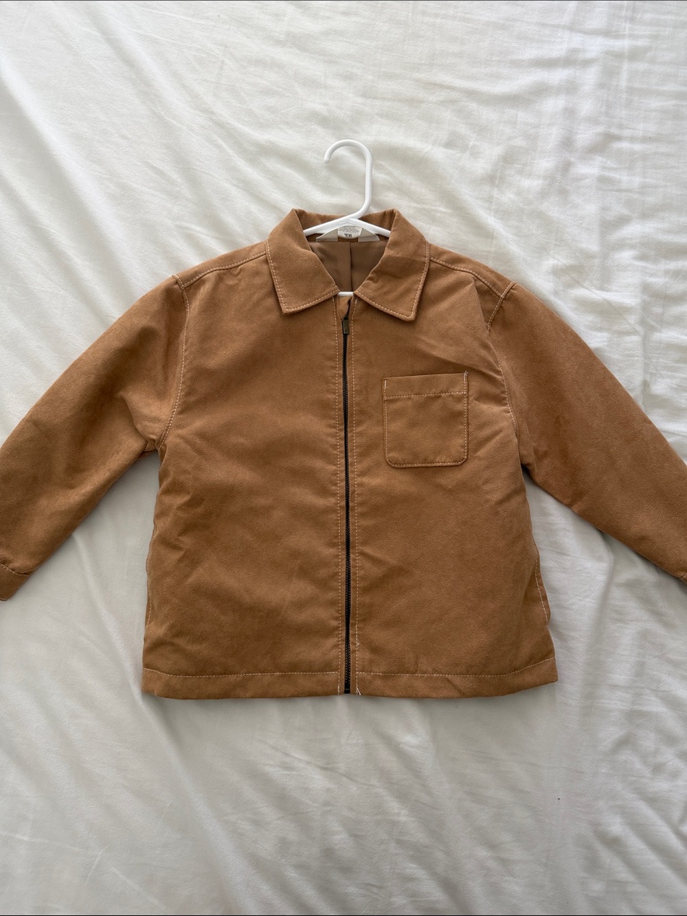 H&M Brown Kids' Zip-Front Jean Jacket